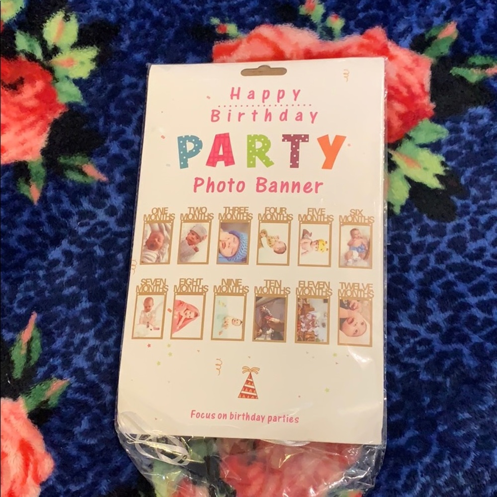 NWOT Happy Birthday photo banner 1st year